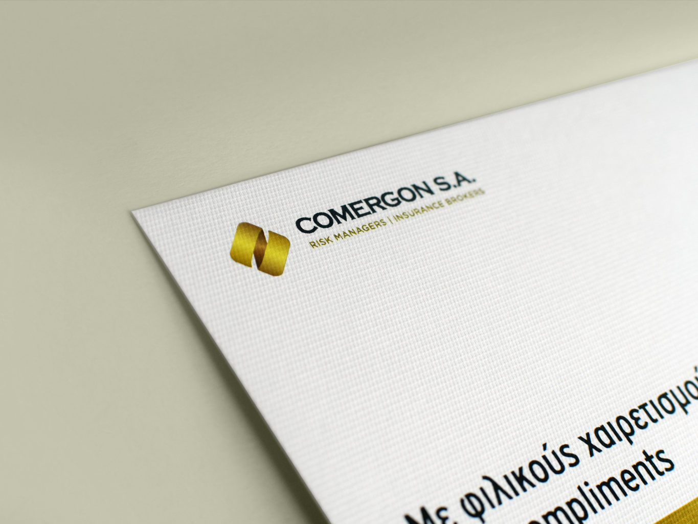 Comergon Risk Managers with compliments cards