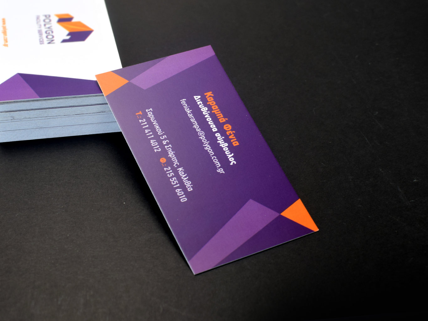 polygon facility services business cards